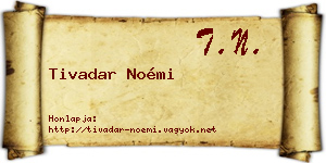 Tivadar Noémi névjegykártya